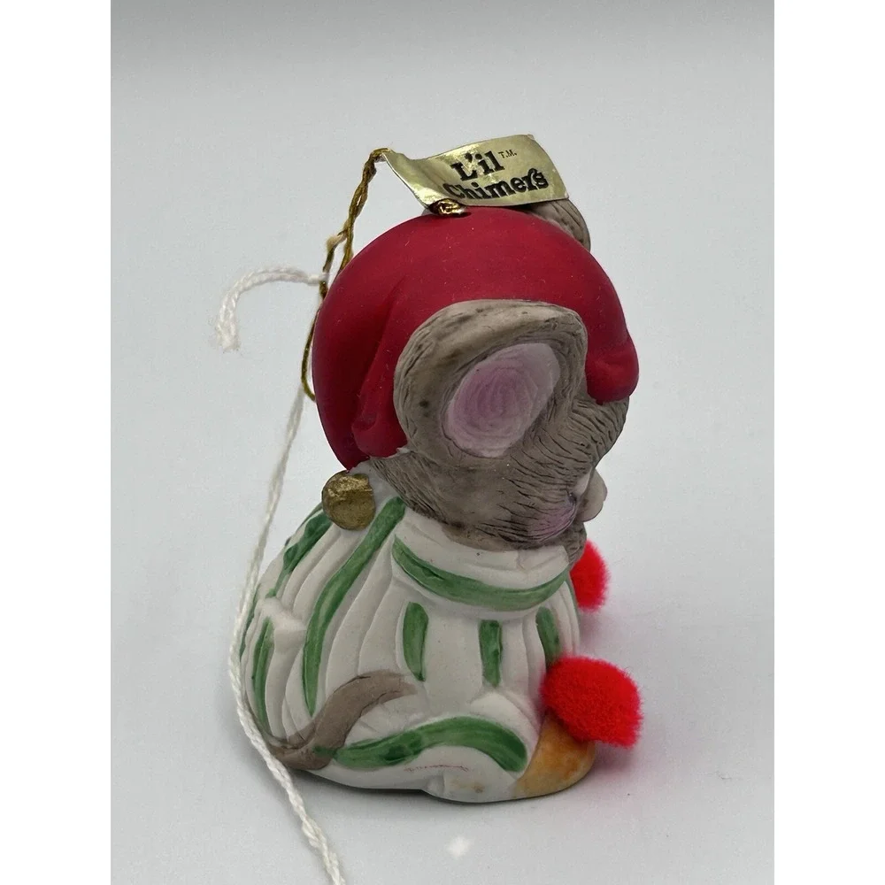 Jasco Little Chimer SLEEPY MOUSE Christmas Bell/Ornament 2-3/4